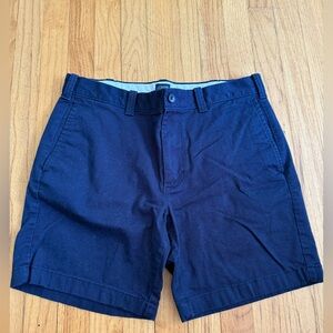 J. Crew Men's Deep Blue Flat Front Shorts - Size 33W